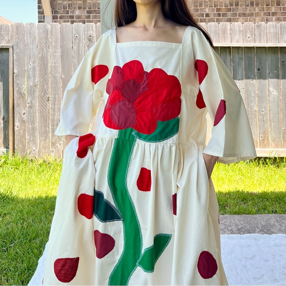 Handmade Aphrodite Rose Petal Appliqué Dress SKU 07296 - Picture 12 of 12